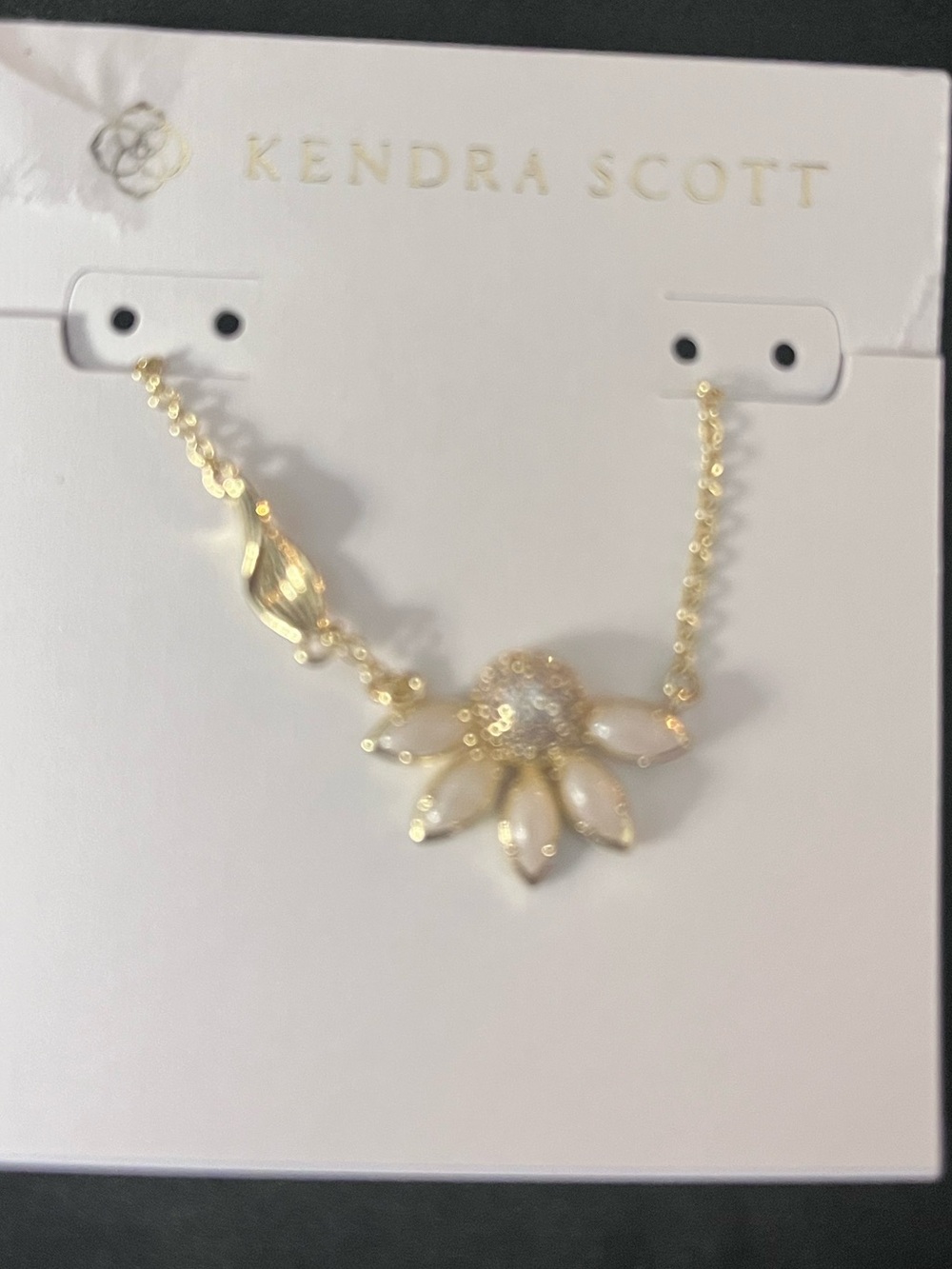 Kendra Scott Gold Necklace with White Petal Daisy Pendant